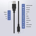 CABLE USB MP4 1.8M pour Manette Playstation PS3