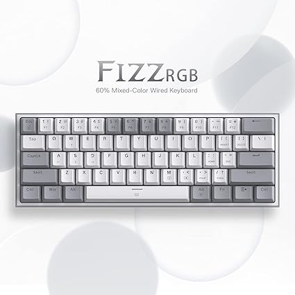 CLAVIER GAMER MAGMA FIORA 60% WHITE-GREY F61W RED SWITCH 3 BLEUTOOTH 2.4G