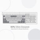 CLAVIER GAMER MAGMA FIORA 60% WHITE-GREY F61W RED SWITCH 3 BLEUTOOTH 2.4G