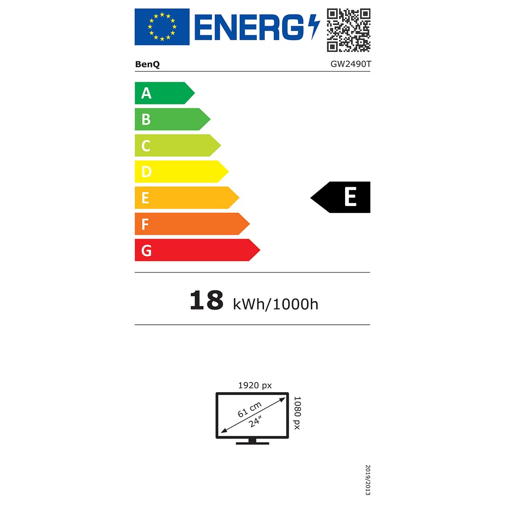 Ecran BenQ 23.8" LED-GW2490 Full HD 1080p-1920*1080 pixels-5ms (gris a gris)-Format