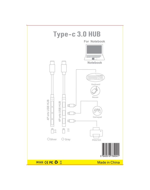 Adaptateur TYPE C TO USB + HUB 4port