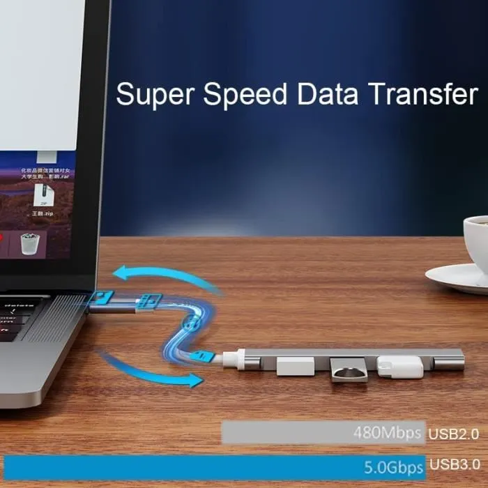 Adaptateur TYPE C TO USB + HUB 4port