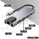 Adaptateur TYPE C MALE TO HDMI 5IN1 (LAN/TYPE C/2*USB3.0/HDMI)