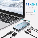 Adaptateuèr TYPE-C TO HDMI 11IN1 (LAN/TYPE C/SD CARD/X4 USB/AUDIO/HDMI/VGA)