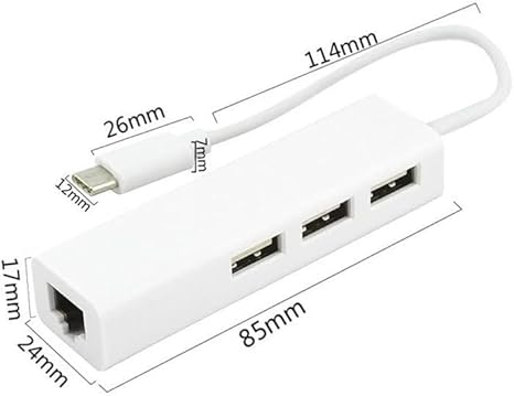 Adaptateur USB Type c to RJ45 Ethernet LAN Network + X 3 USB