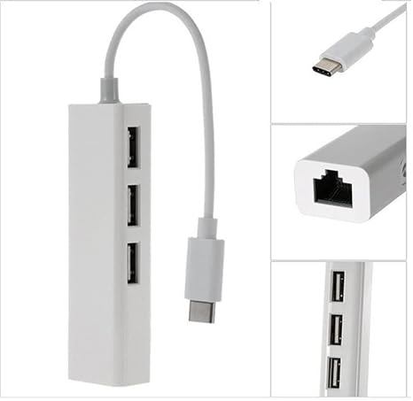 Adaptateur USB Type c to RJ45 Ethernet LAN Network + X 3 USB