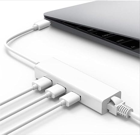 Adaptateur USB Type c to RJ45 Ethernet LAN Network + X 3 USB