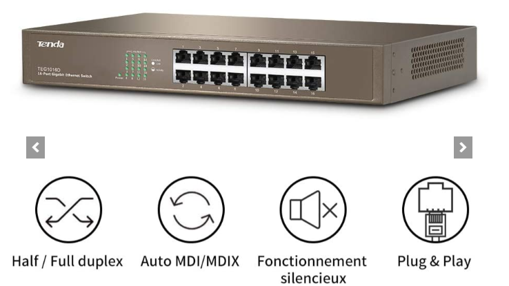 Switch tenda 16-port 10/100Mbps TEF1016D