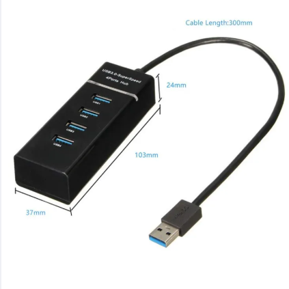 HUB USB 3.0 4 PORTS 30CM + LED 303