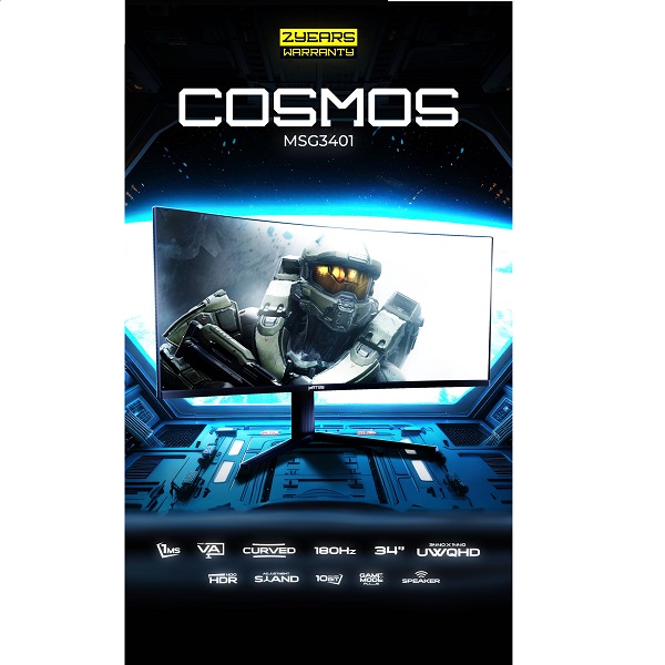 ECRAN GMING MATOS 34" COSMOS MSG 3401 180Hz 1ms VA CYRVED UWQHD