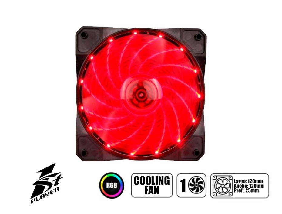 Ventilateur First Player A1-15LED RED