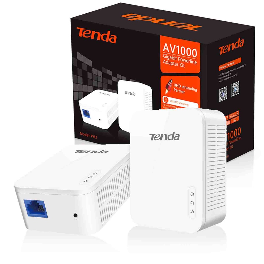 Extender tenda Av 1000 Gigabit powerline kit ph3