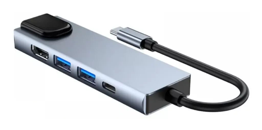 Adaptateur TYPE C MALE TO HDMI 5IN1 (LAN/TYPE C/2*USB3.0/HDMI)