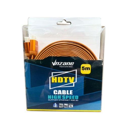 Cable HDMI Vnzane Certifié 5M FLAT  V1.4 Cuivre Orange( VN-601)