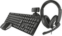 COMBO TRUST KIT TEEL TRAVAIL 4EN1 CLAVIER SANS FIL + SOURIS SANS FIOL WEB CAM HD+CASQUE