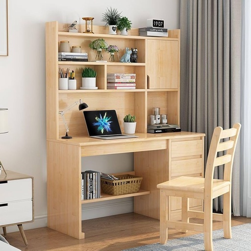 bureau melamine BM120-3T01 d avec etageres 01 (L120/H25/P60CM)