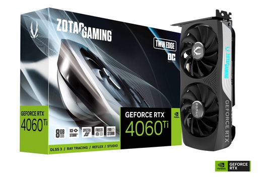 Carte Graphique ZOTAC GAMING GeForce RTX 4060 Ti 8GB Twin Edge 3* DisplayPort 1.4a 1*