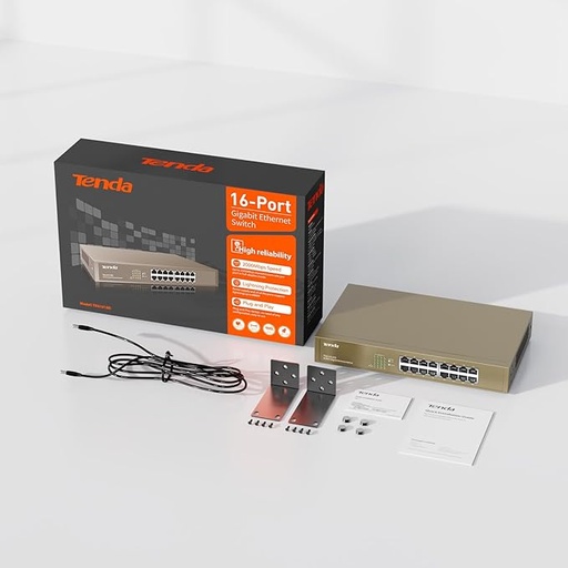 SWITCH TENDA 16-PORT GIGABIT ETHERNET DESKTOP/RACKMOUNT TEG10